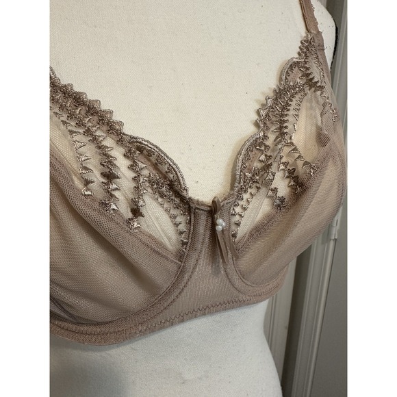 Wacoal Evocative Edge Underwire Bra‎ Sheer Lace Color Roebuck 34D Full Figure - Picture 2 of 4